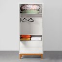 Ver mais imagens de Kit Quarto Theo com Pés Square Mel - Berço + Cômoda 3 Gavetas e 1 Porta + Guarda-roupa 2 Portas + Po