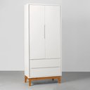 Ver imagem 7 de Kit Quarto Theo com Pés Square Mel - Berço + Cômoda 3 Gavetas e 1 Porta + Guarda-roupa 2 Portas + Po