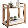 Carrinho Decorativo Para Sala Bar Café Multiuso 90cm B01 Belga Off White Nature - Lyam Decor Lyam De - 1