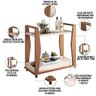 Carrinho Decorativo Para Sala Bar Café Multiuso 90cm B01 Belga Off White Nature - Lyam Decor Lyam De - 4