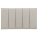 Ver imagem 2 de Cabeceira Solteiro Linho Prata Placa Modulada Estofada Ripada Adesiva