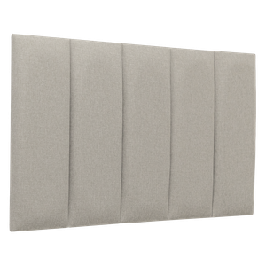 Cabeceira Solteiro Linho Prata Placa Modulada Estofada Ripada Adesiva