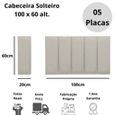 Ver imagem 5 de Cabeceira Solteiro Linho Prata Placa Modulada Estofada Ripada Adesiva