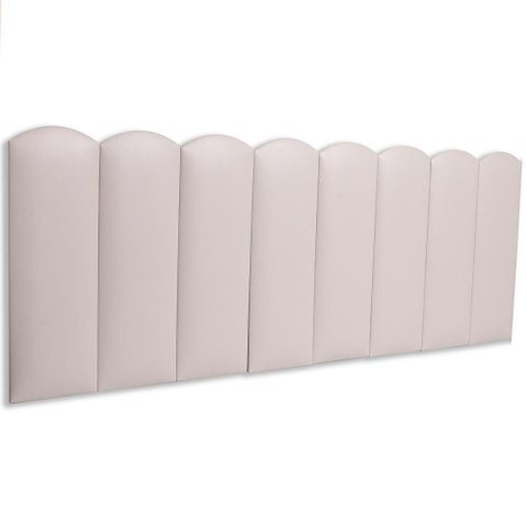 Cabeceira Queen Kit 8 Placas Modelo Nuvem - Courino Marfim / Off White