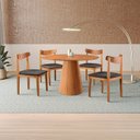 Ver imagem 1 de Conjunto Sala de Jantar Mesa Cone Amadeirada 120cm + 4 Cadeiras Aurora