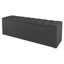 Ver imagem 4 de Kit Cabeceira E Baú Cama Box Solteiro 90Cm Cinza Escuro