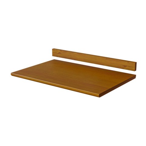 Tampo e Roda Tampo para Balcão 80cm 2 Portas de Madeira Maciça Joy Marrom/Nogueira