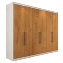 Ver imagem 3 de Guarda-roupa Casal Guarujá 6 Portas 6 Gavetas 100% Mdf Off White/peroba - Panorama Móveis