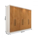 Ver imagem 5 de Guarda-roupa Casal Guarujá 6 Portas 6 Gavetas 100% Mdf Off White/peroba - Panorama Móveis