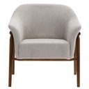 Ver imagem 6 de Poltrona Sala de Estar Luna Base Madeira Castanho Linho Cinza Claro - Nexta Casa