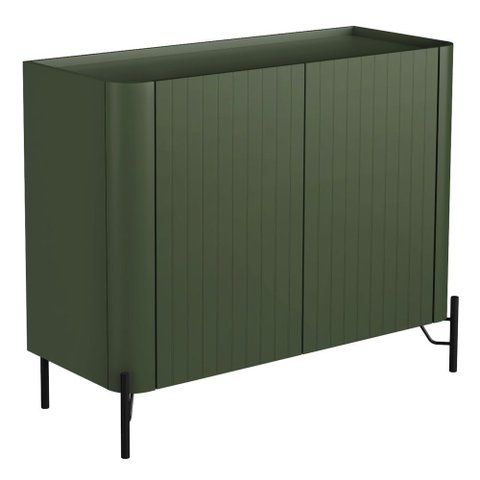 Aparador Buffet Sala de Jantar 2 Portas Brise Pés Industrial Preto Naim I03 Musgo - Lyam Decor