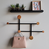 Cabideiro 6 Ganchos Aço e Madeira Escandinavo Calha Decoração MDF - 3