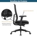 Ver imagem 5 de Cadeira Escritório Nr-17 Soho Diretor C/ Braços Fratini Encosto Tela Mesh Preta Base Rodízio