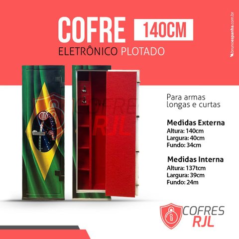 Cofre Eletrônico 140CM Plotado - RJL140 Cofre RJL