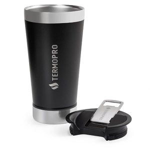 Copo Térmico Beer com Tampa e Abridor Preto 500 Ml Termopro