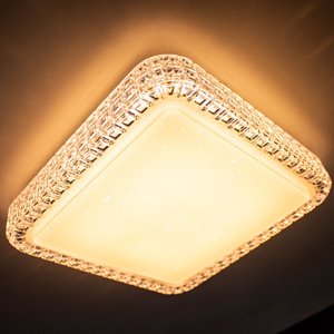 Lustre Plafon Led Orion 24w 40x40 Céu Estrelado Acrílico Branco Quente 3000k Bivolt