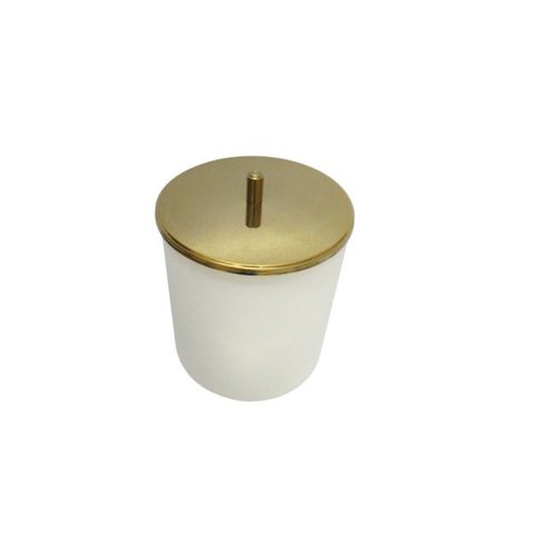 Lixeira Dourada e Branca Tampa em Aço Inox 5L - By Fineza