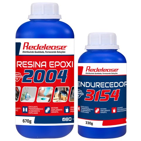Resina 2004 Epoxi Transparente de Baixa Viscosidade com Endurecedor 3154 (01 Kg)