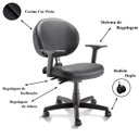 Ver imagem 2 de Cadeira Executiva Plus Lisa Back System com Braços Reguláveis - Cor Preto - Plaxmetal - 32968