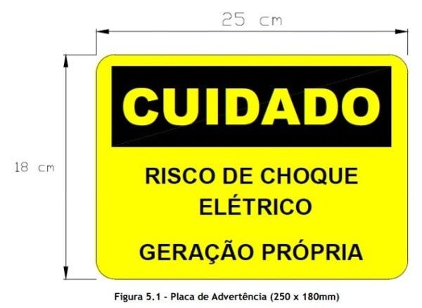 Placa Cuidado - Geração Própria - Padrão Energisa, Cemig, Enel Goias, Cemig, Celesc Eletrobras - 3