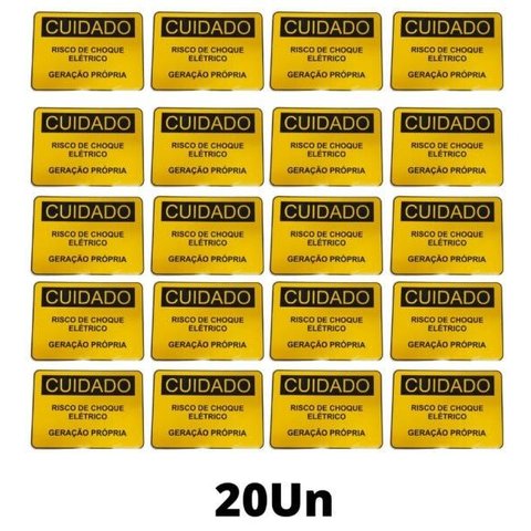 Placa Cuidado - Geração Própria - Padrão Energisa, Cemig, Enel Goias, Cemig, Celesc Eletrobras