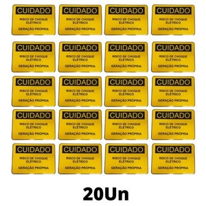 Placa Cuidado - Geração Própria - Padrão Energisa, Cemig, Enel Goias, Cemig, Celesc Eletrobras