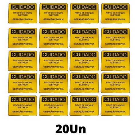 Placa Cuidado - Geração Própria - Padrão Energisa, Cemig, Enel Goias, Cemig, Celesc Eletrobras