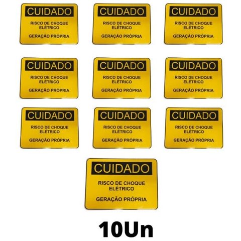 Placa Cuidado - Geração Própria - Padrão Energisa, Cemig, Enel Goias, Cemig, Celesc Eletrobras