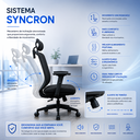 Ver mais imagens de Cadeira de Escritório Diretor Premium Ergonômica com Acento Reclinável, Apoio Cabeça e Rodizie em PU
