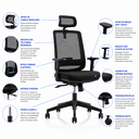 Ver imagem 5 de Cadeira de Escritório Diretor Premium Ergonômica com Acento Reclinável, Apoio Cabeça e Rodizie em PU