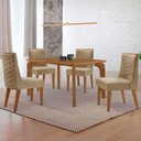 Ver imagem 1 de Mesa Liz 120 Mdf Canto Copo e com 4 Cadeiras Safira Turim 07 Naturalle