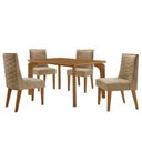 Ver imagem 2 de Mesa Liz 120 Mdf Canto Copo e com 4 Cadeiras Safira Turim 07 Naturalle