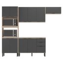 Ver imagem 1 de Cozinha Modulada Firenze FMT004 Avena Touch Grafito - Demóbile