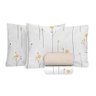 Jogo de Cama King Estampado Branco Flores Amarelas - Premium - 1