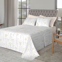 Ver imagem 4 de Jogo de Cama King Estampado Branco Flores Amarelas - Premium