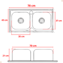 Ver imagem 2 de Kit Cuba Dupla Inox + Acessórios com Torneira Gourmet Monocomando Slim Cromada