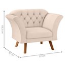 Ver imagem 2 de Poltrona Jasmim para Sala Linha Conforto Bege Framar 97cm 120kg