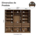Ver imagem 7 de Guarda Roupa Modulado Neo 6 Portas com Espelhos 6 Gavetas MDP Rustic-Crema Madesa 240cm