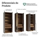 Ver imagem 3 de Guarda Roupa Modulado Neo 6 Portas com Espelhos 6 Gavetas MDP Rustic-Crema Madesa 240cm