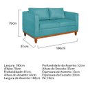 Ver imagem 4 de Kit Sofá 3 Lugares e 2 Poltronas Europa 180 cm Estilo Conforto e Elegância Suede Azul Turquesa - ADJ