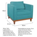 Ver imagem 5 de Kit Sofá 3 Lugares e 2 Poltronas Europa 180 cm Estilo Conforto e Elegância Suede Azul Turquesa - ADJ