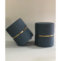 KIT 02 PUFFS LINHO AZUL CINTA DOURADA - 1