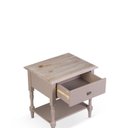 Ver imagem 4 de Mesa Lateral 1 Gaveta Madeira Maciça Escovada Pés Torneados Louise