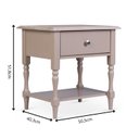 Ver imagem 3 de Mesa Lateral 1 Gaveta Madeira Maciça Escovada Pés Torneados Louise