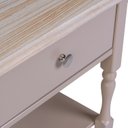 Ver imagem 5 de Mesa Lateral 1 Gaveta Madeira Maciça Escovada Pés Torneados Louise