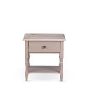 Ver imagem 1 de Mesa Lateral 1 Gaveta Madeira Maciça Escovada Pés Torneados Louise