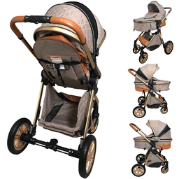 Carrinho de Bebe Moises Passear Baby Ares Plus 3 em 1 Marrom - 2
