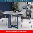 Ver imagem 2 de Mesa de Reunião Redonda P25 Pandin 110 Cm (largura) Tampo Mdp Cinza Pé Aço Tubular Azul Del Rey