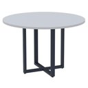 Ver imagem 1 de Mesa de Reunião Redonda P25 Pandin 110 Cm (largura) Tampo Mdp Cinza Pé Aço Tubular Azul Del Rey
