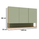 Ver imagem 3 de Kit Armário Aéreo e Balcão de Pia 100% MDF 120 cm Lótus Carvalho/Verde